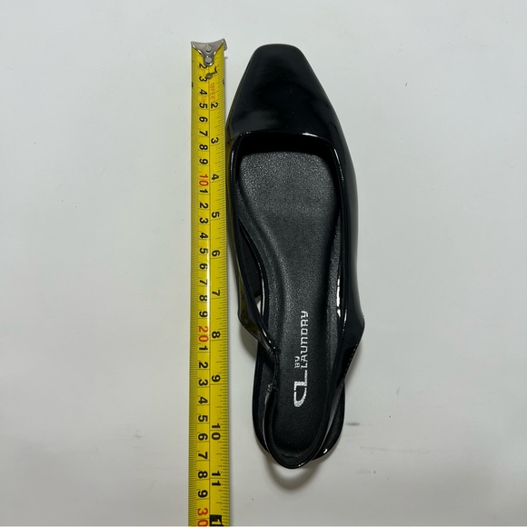 CL By Laundry Black Patent Square Toe Slingback Ballet Flat - Sz US7.5 / EU38 - Picture 10 of 11